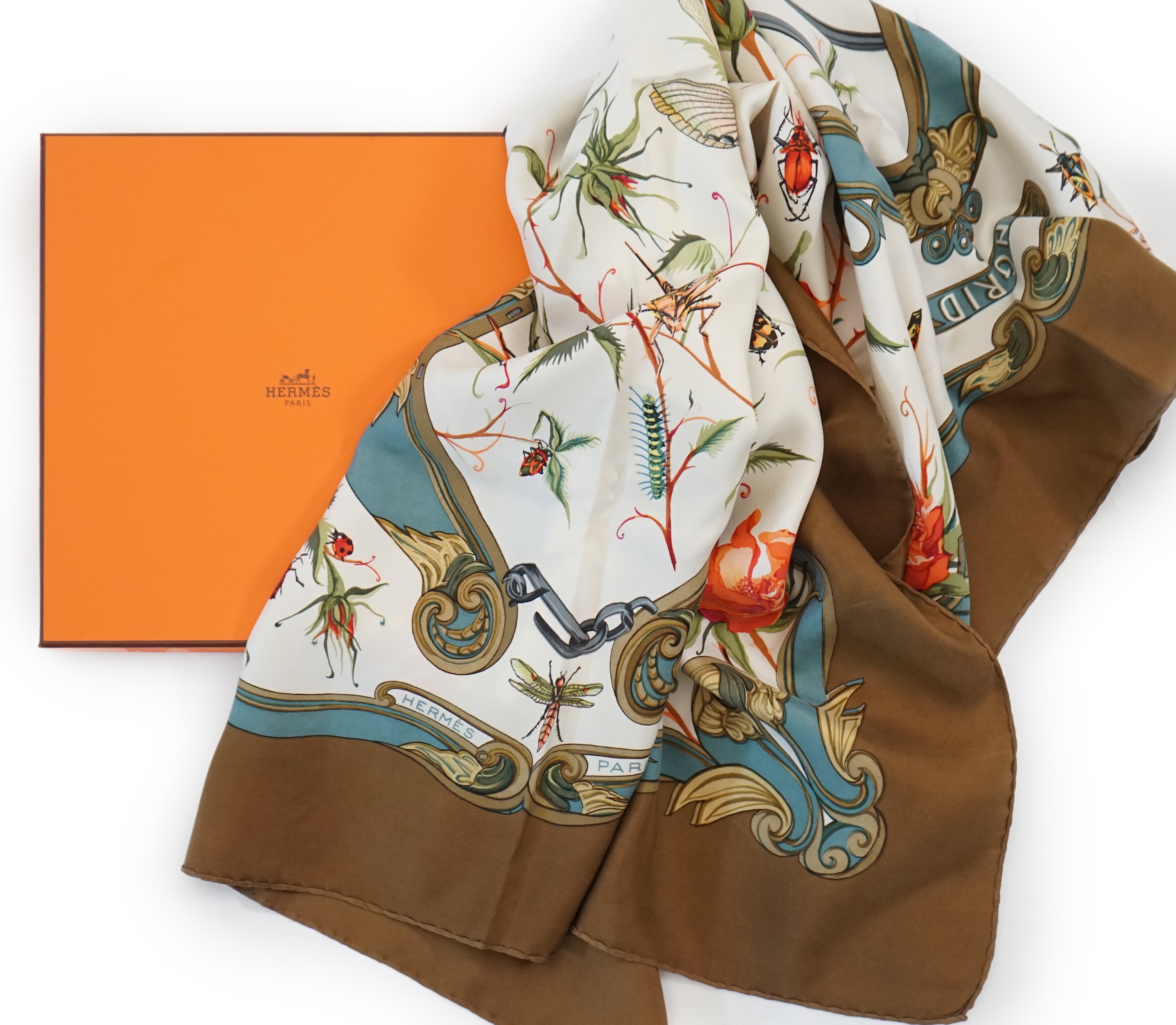 A Hermès 'Ingrid' by Lenke Szechenzyl silk scarf, approx 96cm x 92cm